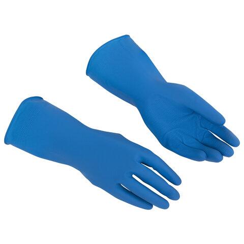 Перчатки VILEDA PROFESSIONAL многоцелевые латексные, МНОГОРАЗОВЫЕ, х/б напыление, ПРОЧНЫЕ, S (малый), синий, 174350